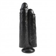 King Cock Two Cocks One Hole 9.00 inch - Black